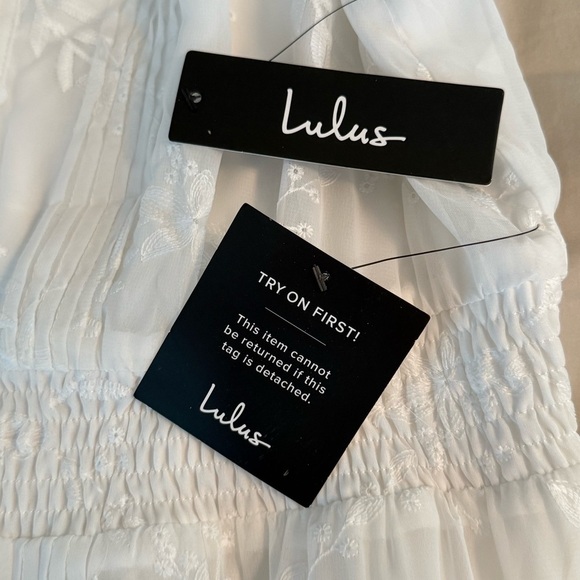 Lulus Time Well Spent White Maxi Dress Sz XL Embroidered Button Front Sleeveless - Picture 8 of 16